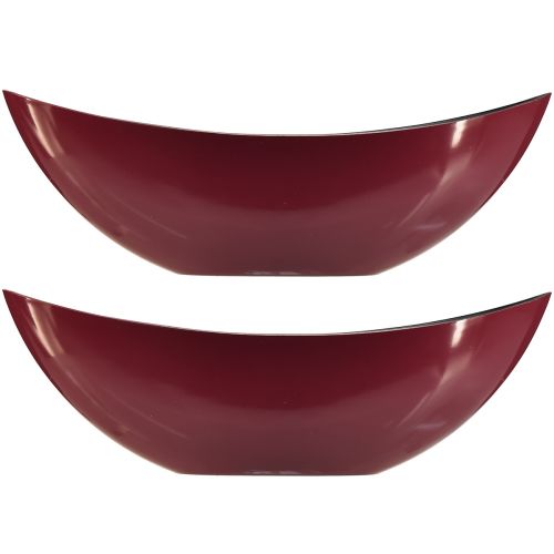 Artikel Moderne halvemaanschaal donkerrood van kunststof 39 cm - veelzijdig ter decoratie - 2 stuks