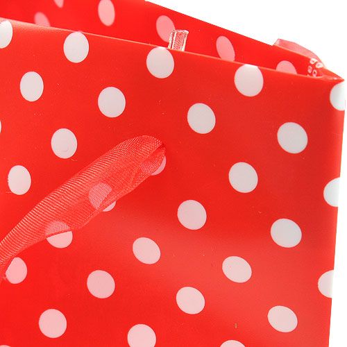 Floristik24 Geschenktas rood, wit 22,5cm 8st