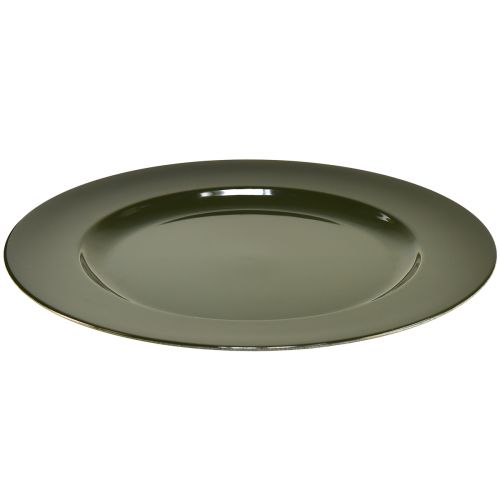 Artikel Elegant donkergroen kunststof bord 28 cm 4st