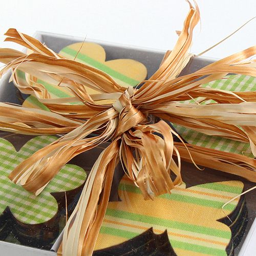 Floristik24 Raffia tape bicolor goud crème 200m