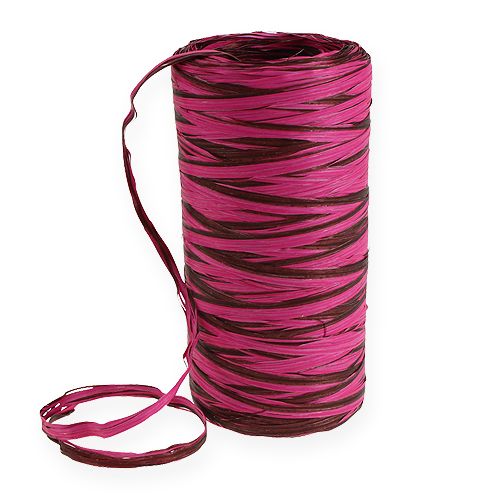 Floristik24 Raffia lint bicolor roze-bruin 200m