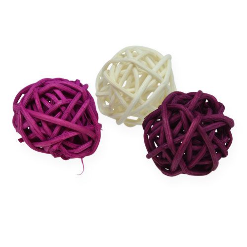 Floristik24 Lataball assortiment 3cm Erika 72st