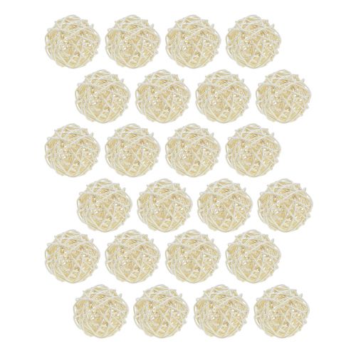 Tafeldecoratie van gebleekte rotanballen, crèmekleurig rotan, Ø5 cm, 24 stuks | Floristik24.nl