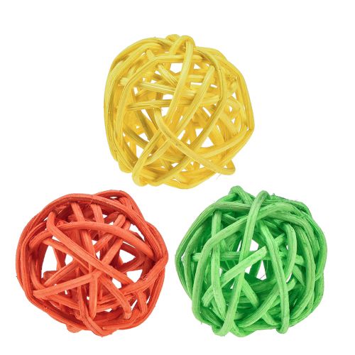 Rotan bal oranje geel groen rotan bal Ø3cm 30 st