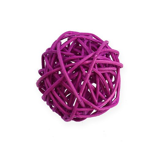 Floristik24 Rotan bal lila, paars, gebleekt Ø4.5cm 30p