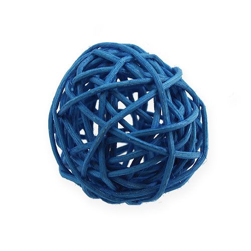 Floristik24 Rotan bal lichtblauw, blauw, donkerblauw 30st.