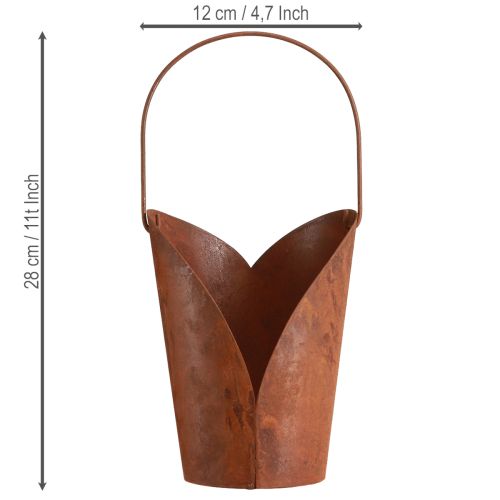 Artikel Roestkleurig metalen decoratief hart met ophanghaakje, 12 x 15,5 cm, 2 stuks