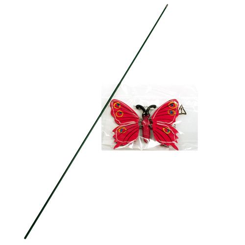 Floristik24 Vlinder op stok 8cm Roze