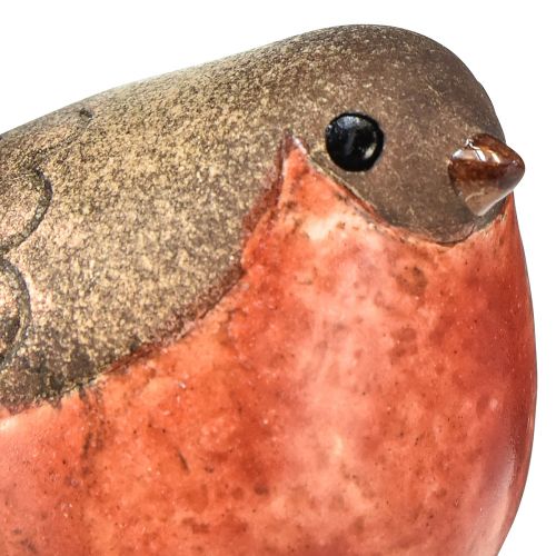 Artikel Keramische Robin-beeldjes - Rode en natuurlijke tinten, 5,4 cm - Perfect voor tuin en huis - Pakket van 4