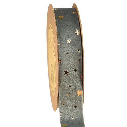 Artikel Fluwelen lint sterlint grijs goud sieradenlint B25mm L8m
