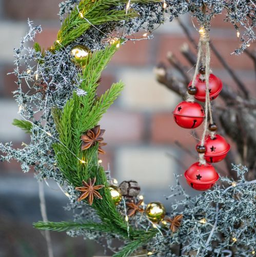 Artikel Bellenhanger kerstklokken rood 28cm set van 2