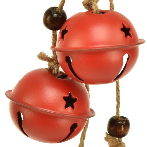 Artikel Bellenhanger kerstklokken rood 28cm set van 2