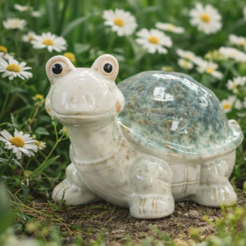 Artikel Keramische schildpadfiguur als blikvanger in de woonkamer, decoratief beeldje, 22 cm