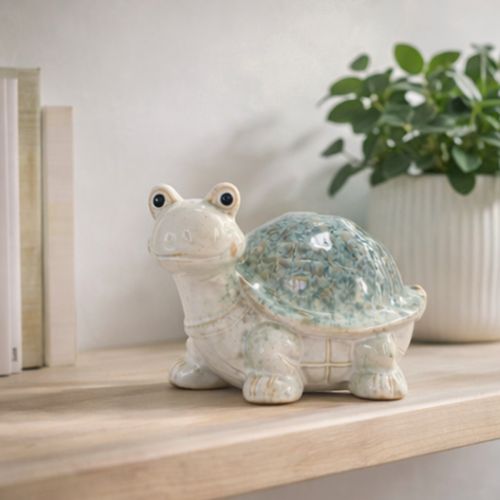 Artikel Keramische schildpadfiguur als blikvanger in de woonkamer, decoratief beeldje, 22 cm