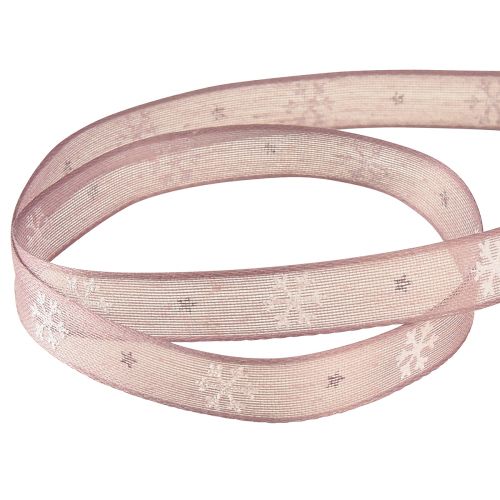Artikel Sierlint sneeuwvlokken sierlint roze B15mm L15m