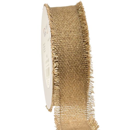 Artikel Decoratief lint bruin gouden franjes B40mm L15m