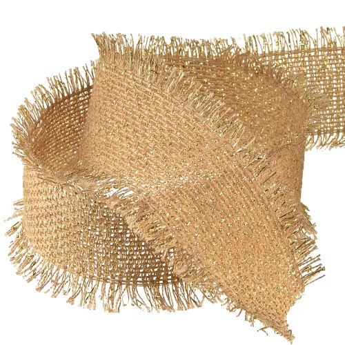 Artikel Decoratief lint bruin gouden franjes B40mm L15m