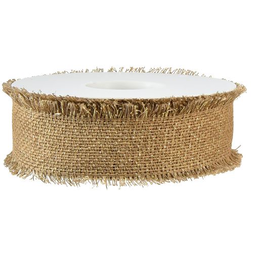 Artikel Decoratief lint bruin gouden franjes B40mm L15m
