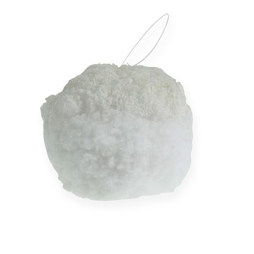 Sneeuwbal met glitter, wit 14cm