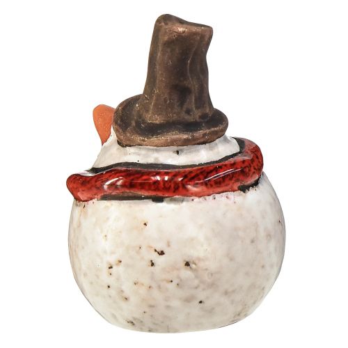 Artikel Sneeuwpopfiguur van keramiek, wit, 6,9 cm – winterse kerstdecoratie – 6 st