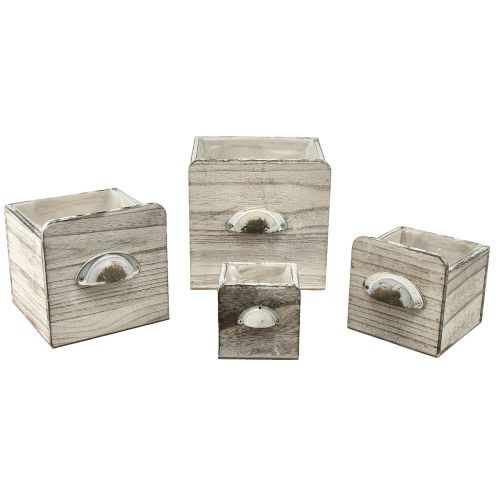 Artikel Houten ladeboxen met handvat – stijlvolle en functionele opbergoplossing – set van 4
