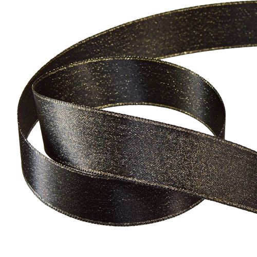 Artikel Zwart lint goudglans sieradenlint W25mm L20m