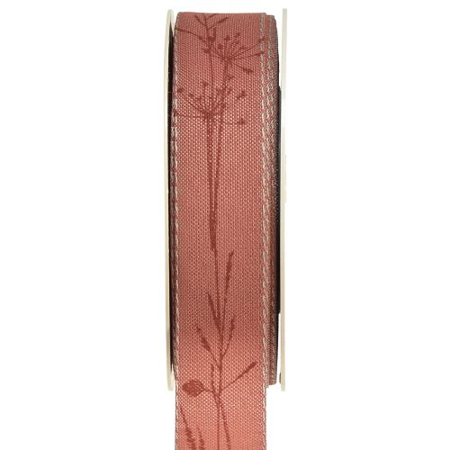 Artikel Zijdelint herfst met grassen sierlint rood 25mm 18m