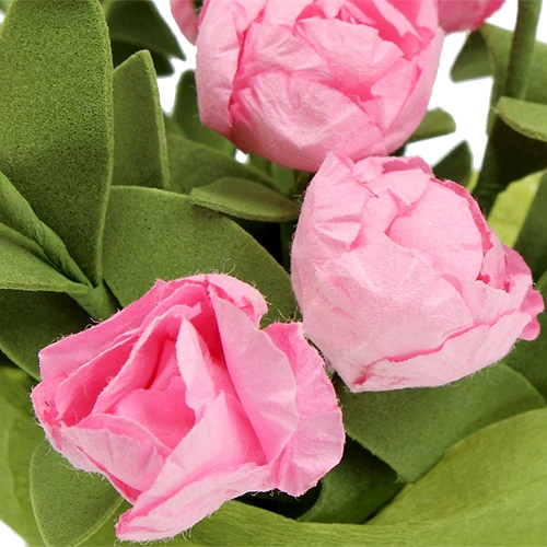Floristik24 Tafeldecoratie mini roosjes in roze 16cm