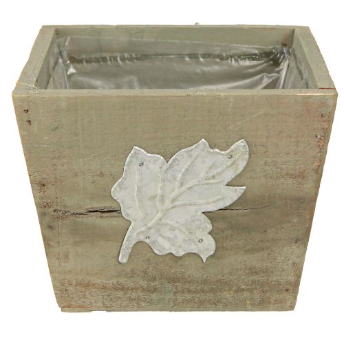 Artikel Shabby Chic Houten Plantenbak Grijs 11×14,5×14cm