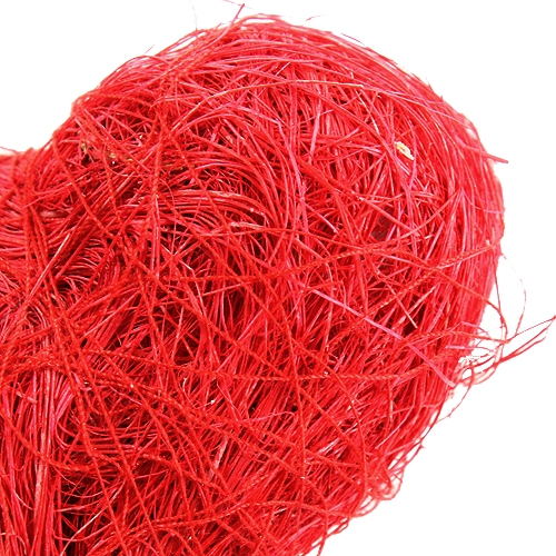 Artikel Sisal hart 5cm rood op stok 24 st