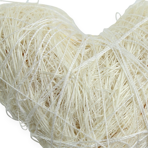 Floristik24 Sisal hart op de stok 6cm wit 36st