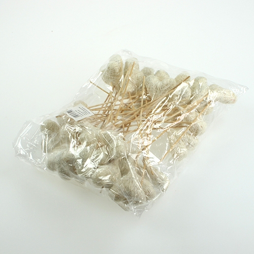 Floristik24 Sisal hart op de stok 6cm wit 36st