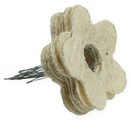 Floristik24 Sisal bloem manchet gebleekt Ø15cm 10st