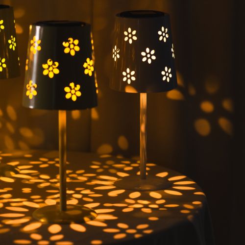 Artikel Solar LED-tafellamp met bloemenmotief, sfeervolle buitenverlichting, 28 cm