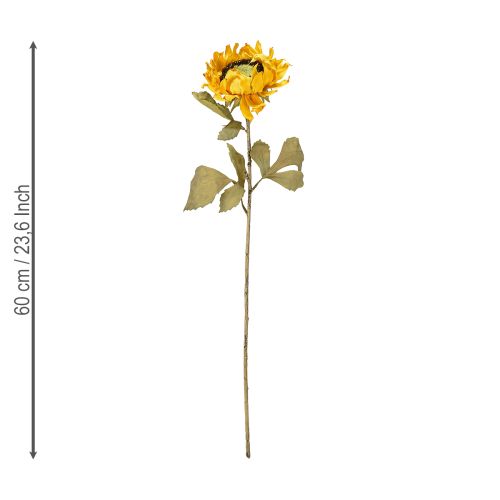 Artikel Kunstzonnebloemen, zonnebloemdecoratie, Drylook, L60cm, 3 stuks