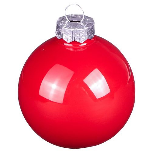Artikel Kerstballen rode boomballen glas glans Ø6cm 24 st