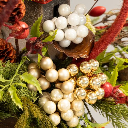 Artikel Mini kerstballen op draad goud, crème Ø1,5cm 140 stuks