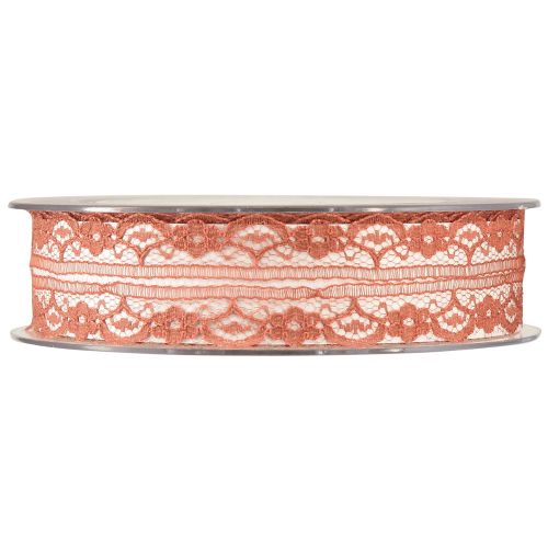 Artikel Kantlint oranje sierlint met bloemen B25mm L20m
