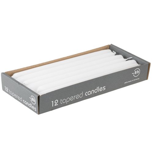 Artikel Conische kaarsen 250/23 kaarsen wit 12 stuks
