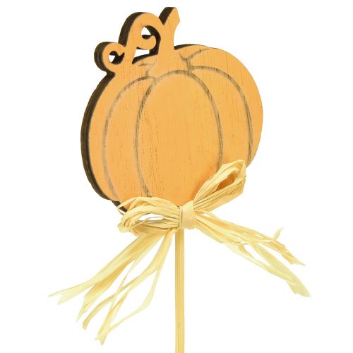 Artikel Bloempluggen hout pompoendecoratie oranje naturel 6,5x7cm 12 st