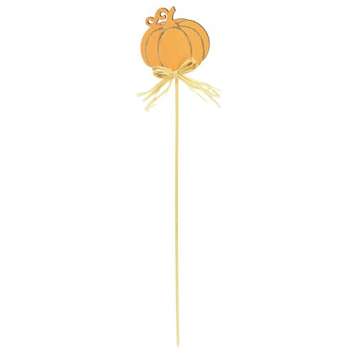 Artikel Bloempluggen hout pompoendecoratie oranje naturel 6,5x7cm 12 st