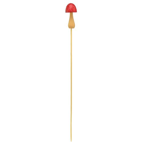 Artikel Bloemplug paddestoel decoratieve houten plug rood Ø2,5cm 8 stuks