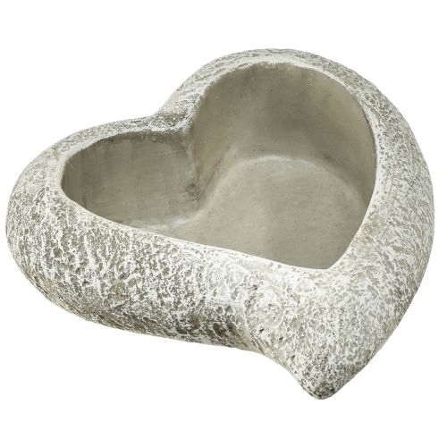 Floristik24 Gietstenen hart plantenschaal plant hart grijs wit 16×16×5cm
