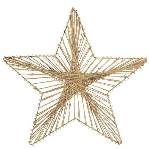 Floristik24 Sterjute natuurlijke rustieke kerstster 30cm 4st