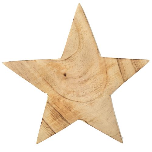 Artikel Rustieke decoratieve ster van paulowniahout - natuurlijk design, Ø 15 cm, 6 cm dik - veelzijdige houten decoratie - 2 stuks