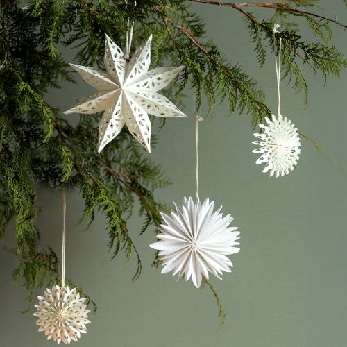 Artikel Decoratief hangerpapier ster sneeuwvlok in wit Ø20cm 6 st