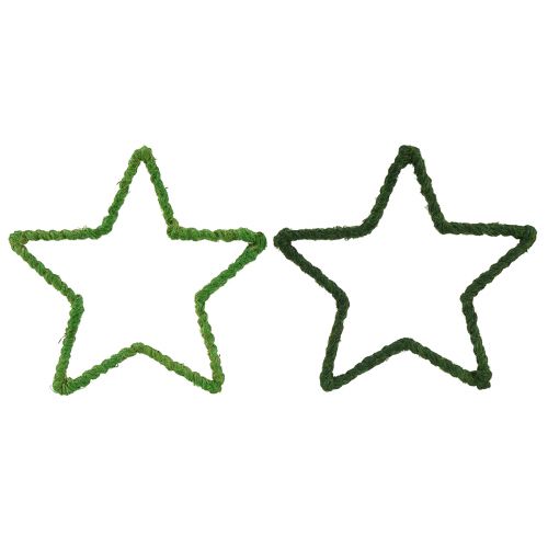 Artikel Sterren jute voor kerstversiering kerststerren groen 15cm 8 st