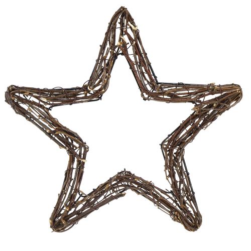 Sterren om op te hangen voor deurkrans wilg naturel 28cm 4st