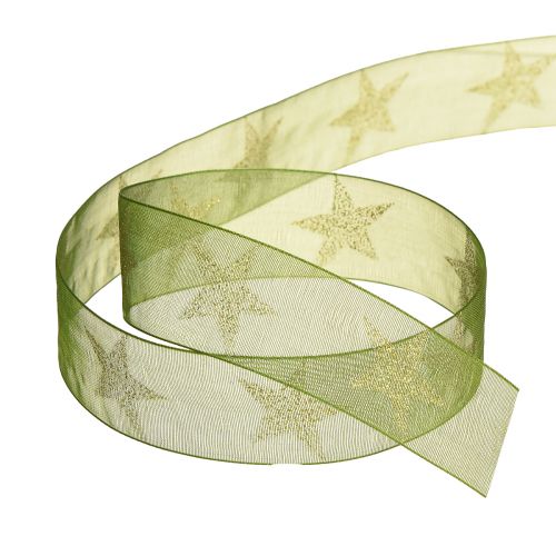Artikel Sterlint groen goud organzalint Kerstmis B25mm L18m