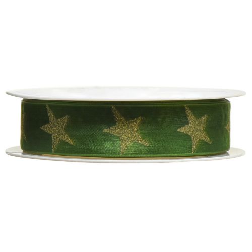 Artikel Sterlint groen goud organzalint Kerstmis B25mm L18m
